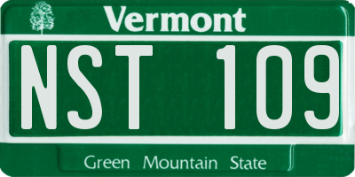 VT license plate NST109