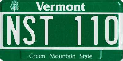 VT license plate NST110