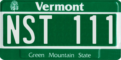 VT license plate NST111
