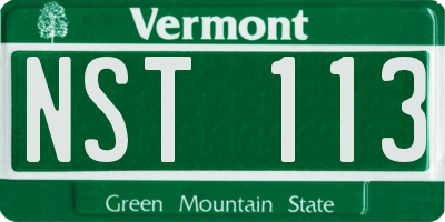 VT license plate NST113