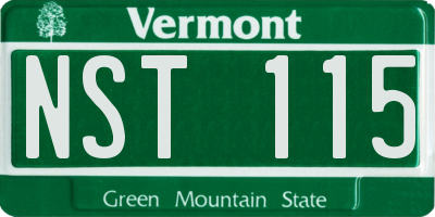 VT license plate NST115