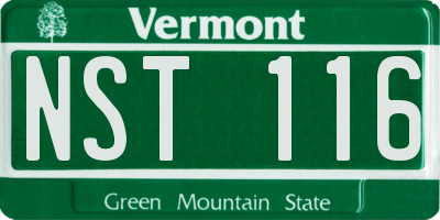 VT license plate NST116