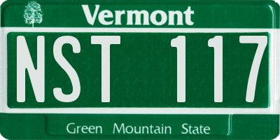 VT license plate NST117