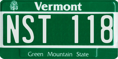 VT license plate NST118