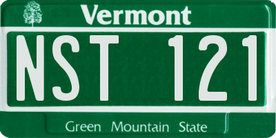 VT license plate NST121