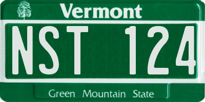 VT license plate NST124
