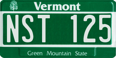 VT license plate NST125