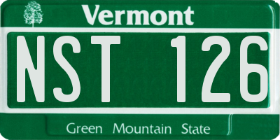 VT license plate NST126
