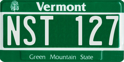 VT license plate NST127