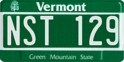 VT license plate NST129