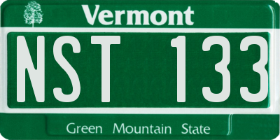 VT license plate NST133