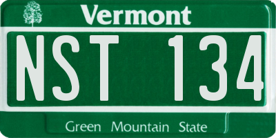 VT license plate NST134