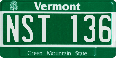VT license plate NST136
