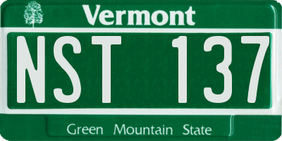 VT license plate NST137