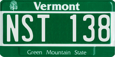 VT license plate NST138