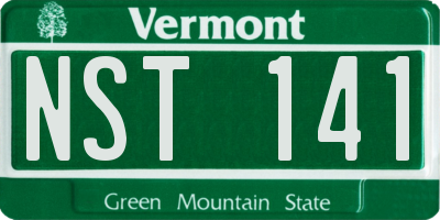 VT license plate NST141