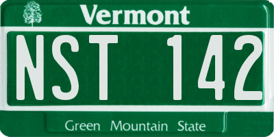 VT license plate NST142