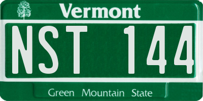 VT license plate NST144