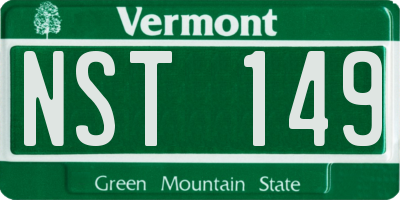 VT license plate NST149