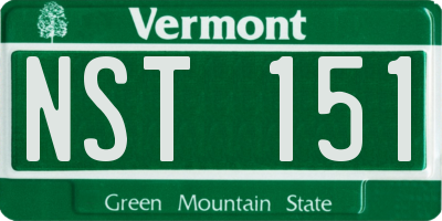 VT license plate NST151