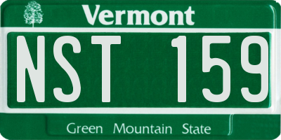 VT license plate NST159