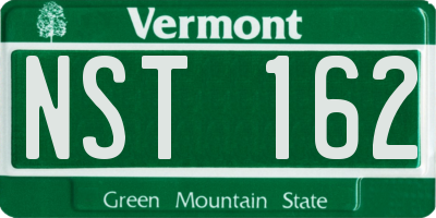 VT license plate NST162