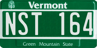 VT license plate NST164