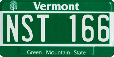 VT license plate NST166