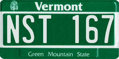 VT license plate NST167