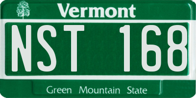 VT license plate NST168