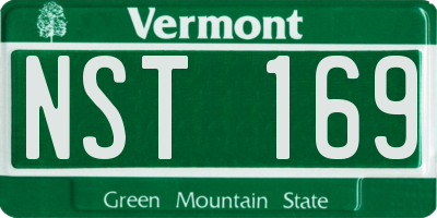 VT license plate NST169