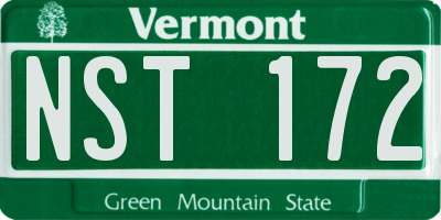 VT license plate NST172