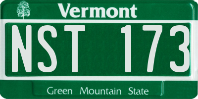 VT license plate NST173