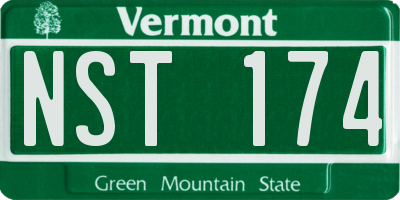 VT license plate NST174