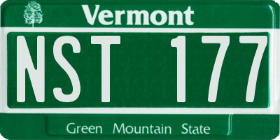VT license plate NST177