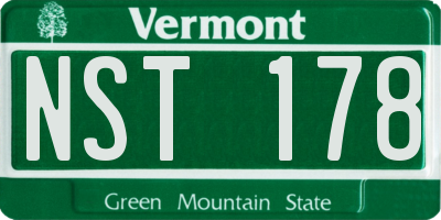 VT license plate NST178