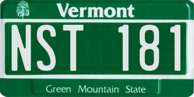 VT license plate NST181