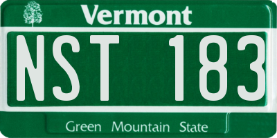 VT license plate NST183