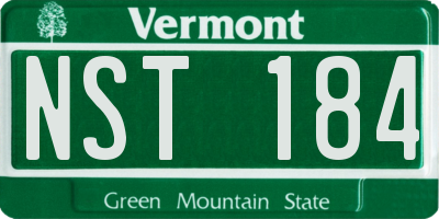 VT license plate NST184