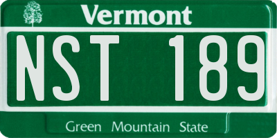 VT license plate NST189