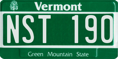 VT license plate NST190