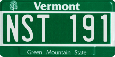VT license plate NST191