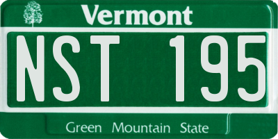 VT license plate NST195