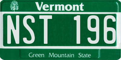 VT license plate NST196