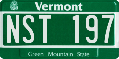 VT license plate NST197
