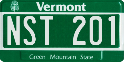 VT license plate NST201