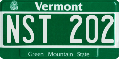 VT license plate NST202