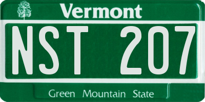 VT license plate NST207