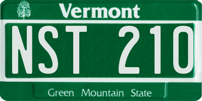VT license plate NST210