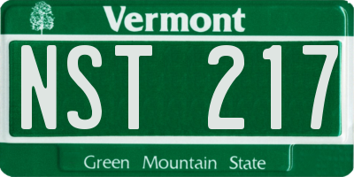 VT license plate NST217